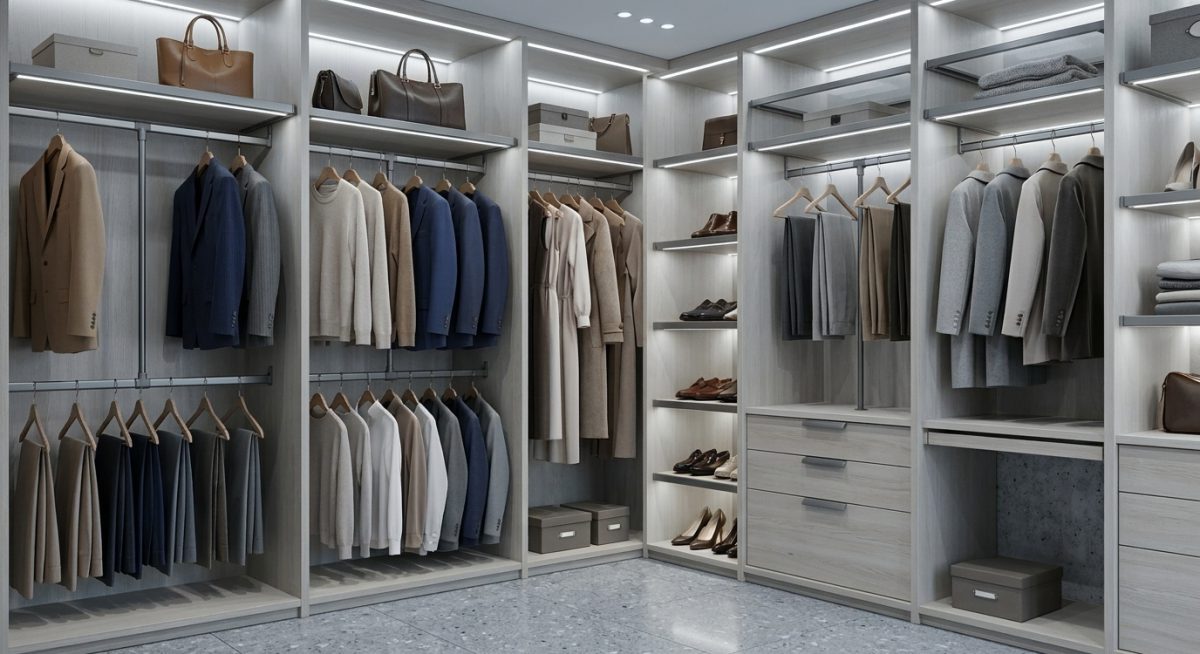 Compatibilité barre de penderie : supports, types de murs et configurations de dressing