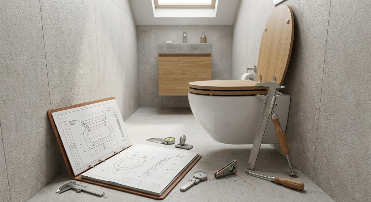 Mesurer Fixation abattant WC: les bons repères