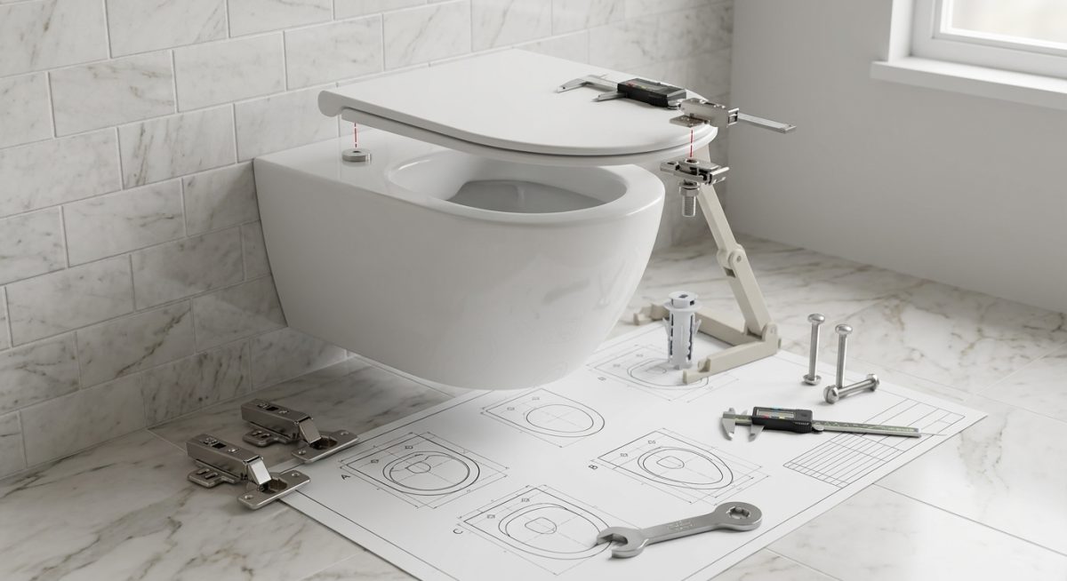 Fixation abattant WC: simulateur avant achat avant achat