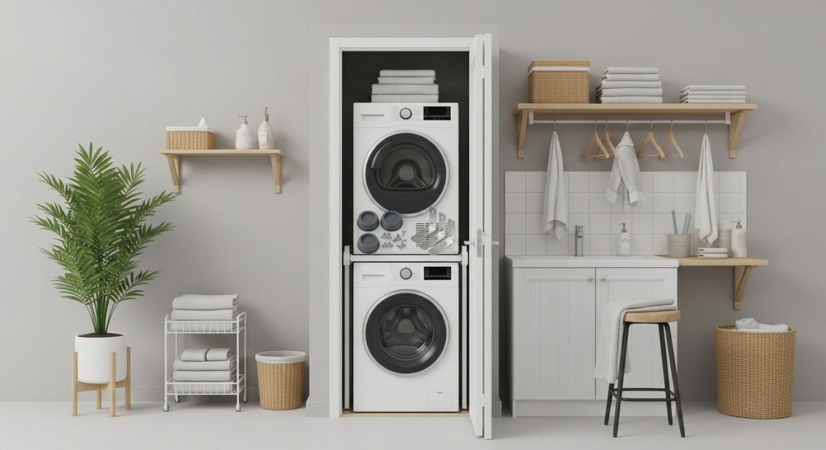 Kit superposition lave-linge sèche-linge: simulateur