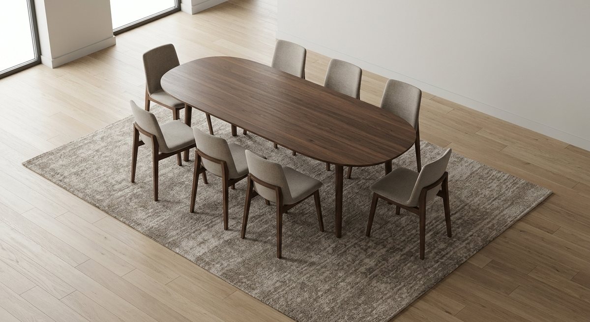 Tapis sous table : vérifier la taille compatible