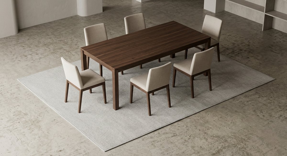 Tapis sous table : calculez la taille idéale avant d'acheter