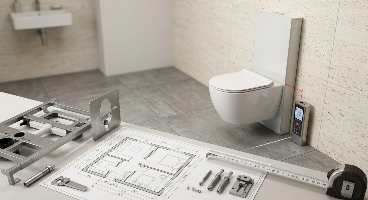 Dimension WC suspendu: simulateur avant achat